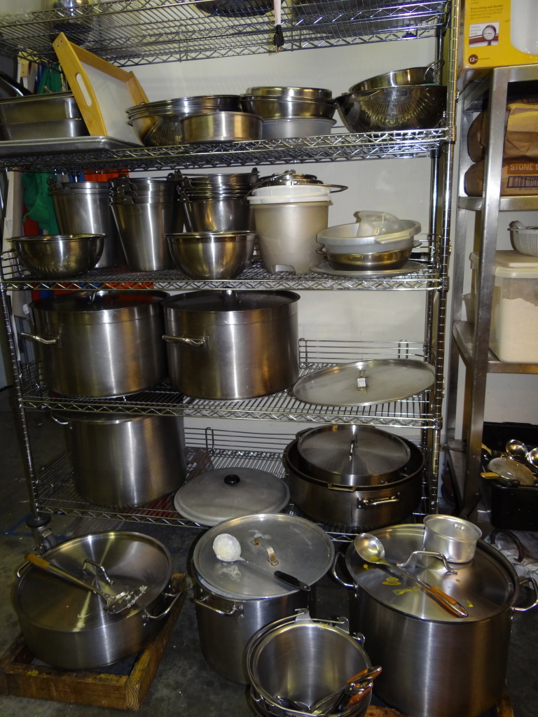 many pots and pans