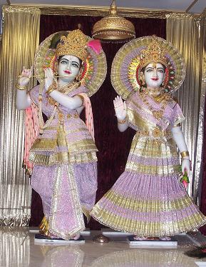 Krishna (on left) with his consort Radha